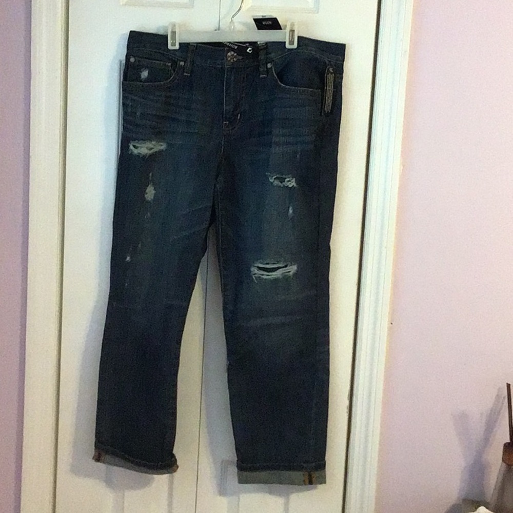 a.n.a NWT Boyfriend Distressed Blue Jeans
